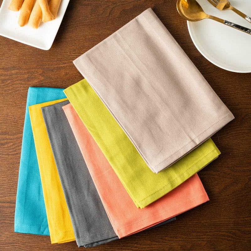 Candy Cottons Grey Cloth Dinner Cotton 18x18 in Washable Napkins Cloth|Absorbent Reusable Spring Easter Basket Decor Pk of 6 Table Napkins Cocktail Party Wedding BBQ Hotel Cafe Cloth Napkins - Image 5